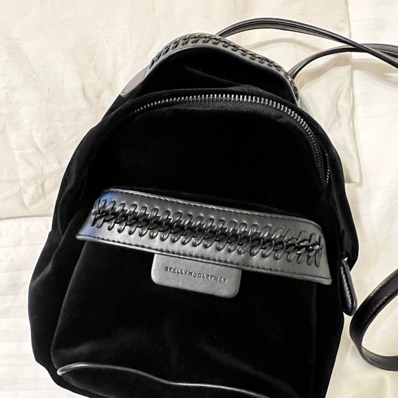 Stella McCartney Falabella Go Convertible Backpack Black Velvet Mini Bag Purse main image 10